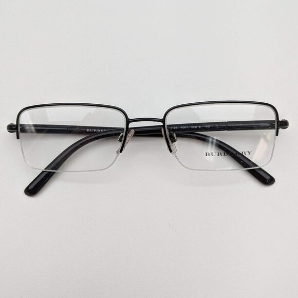🕶️Made in Italy! Burberry B1196 1001 Eyeglasses 52/18 140 /KAB537🕶️ - Picture 1 of 6